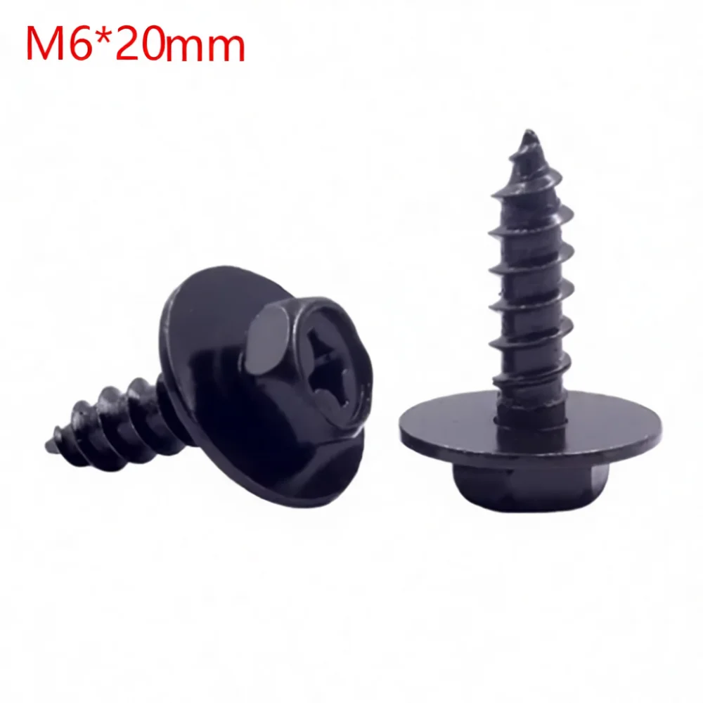 Universal Car Bumper Fender Mudguard Screws M6 Hex Socket Self Tapping Fasteners Auto Exterior Trim Assembly Parts