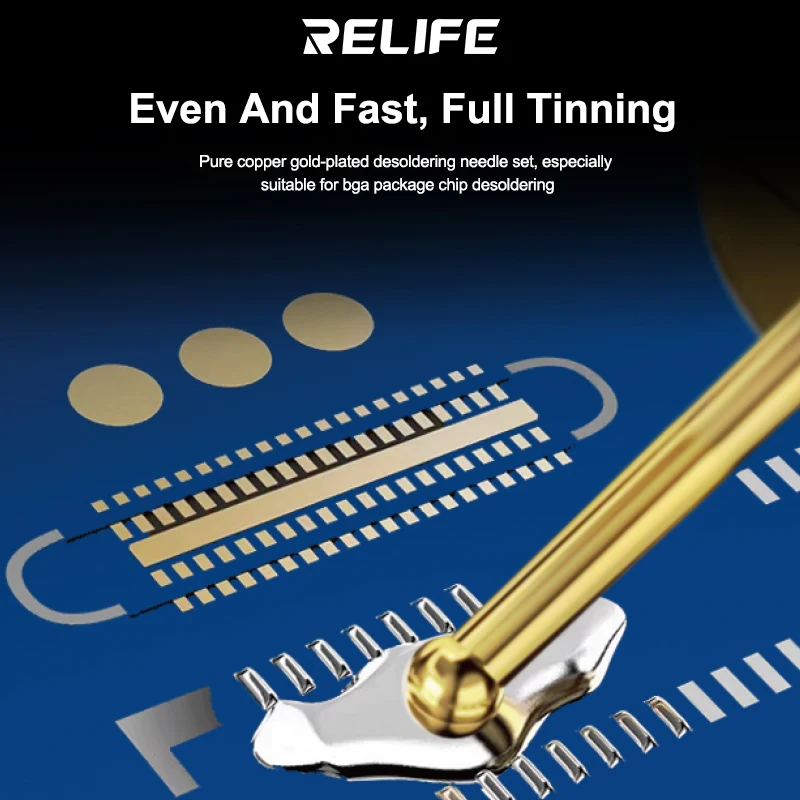 RELIFE TO6 Zuiver Koper met Gold Plating Desoldeernaald Set voor BGA Moederbord PCB Reparatie Desoldeernaald Set