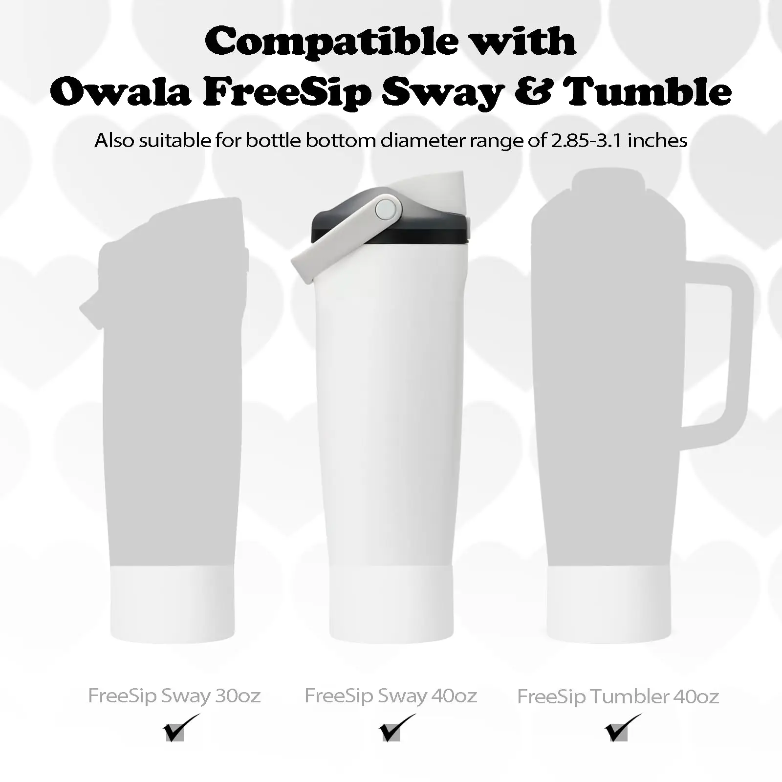 2PCS Silicone Boots for Owala 30oz & 40oz FreeSip Sway Bottles & Tumblers, Anti-Slip Protective Sleeve, Enhances Stability