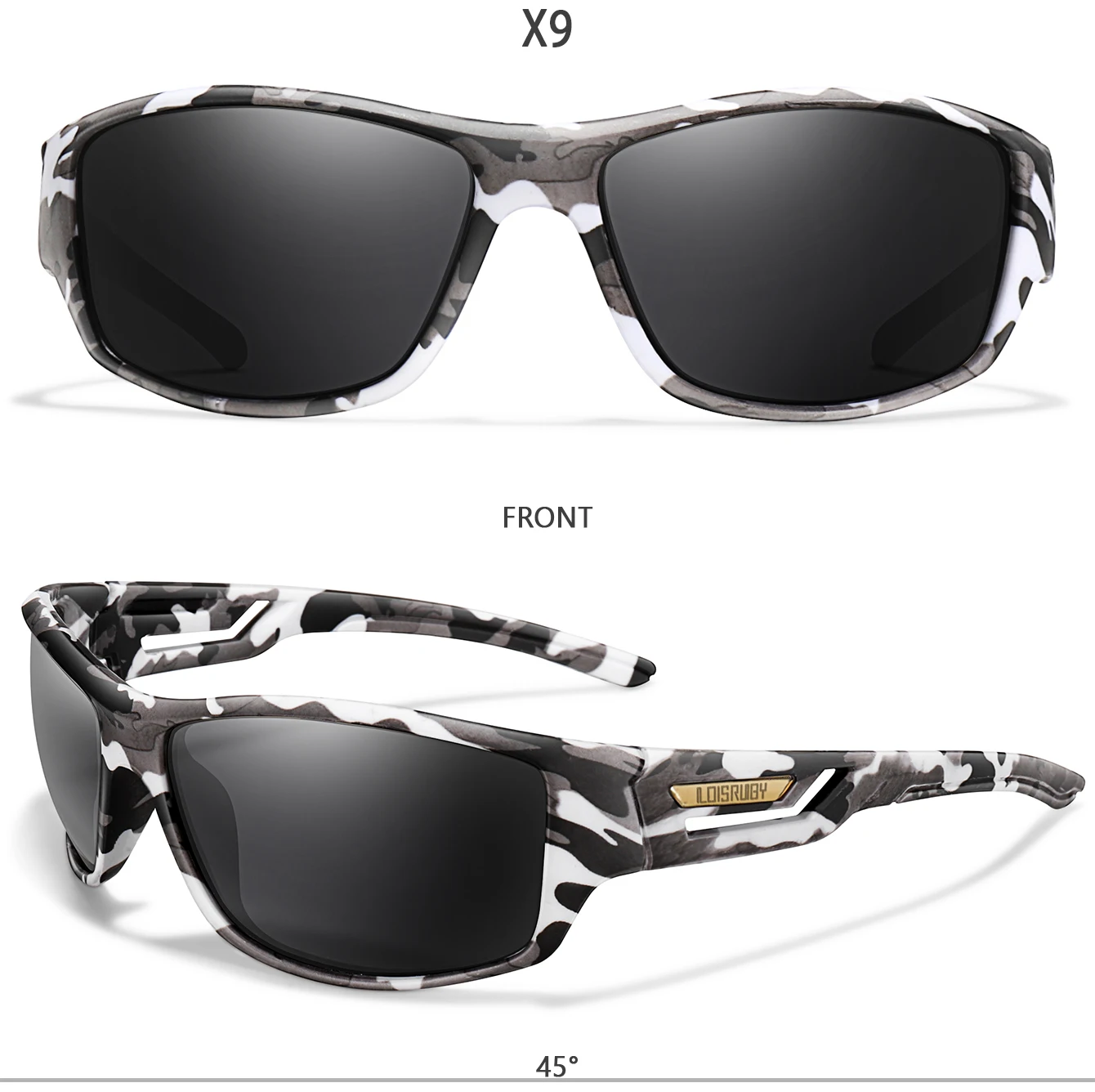 Herren Polarisierte Angelsonnenbrille UV400 im Camo-Militärstil für Radfahren, Reiten, Laufen, Angeln, Autofahren - Festliches Geschenk – Detail 4