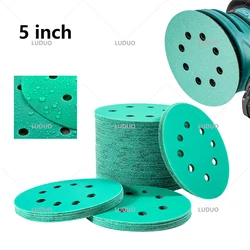 10Pcs 5inch 8 Holes Wet Dry Sandin 60-2000 Grits Hook and Loop Polyester Film Sandpaper Sanding Disc Abrasive Polishing Tools