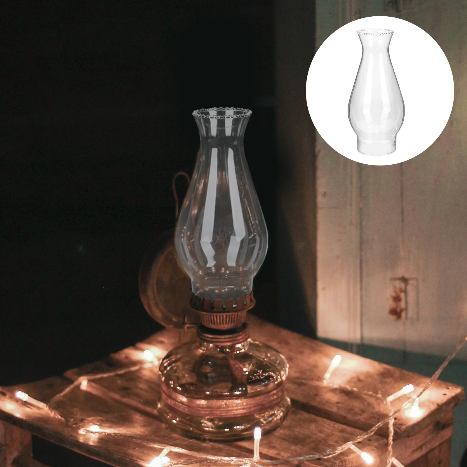 

Retro Camping Lamp Cover Oil Lampshade Large Garden Chimney Glass Chimneys