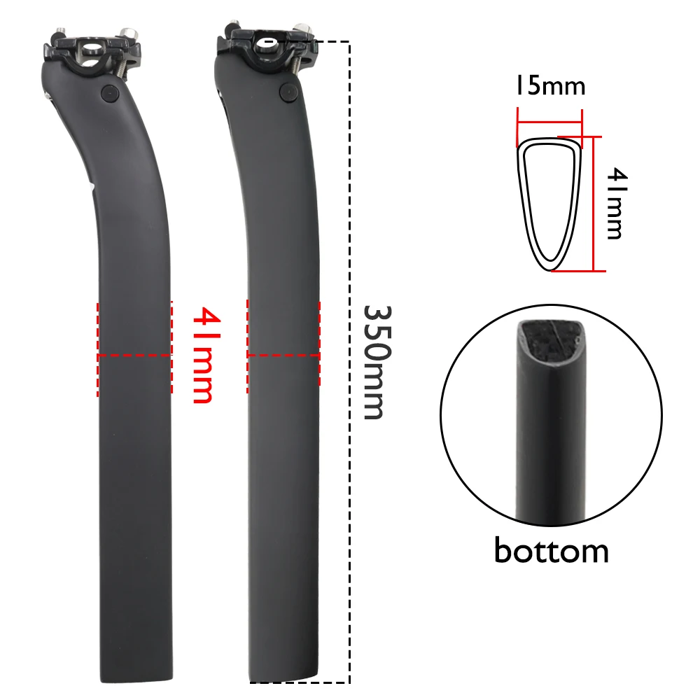 

Ultralight 175g Carbon Seatpost 5°/25° Offset High Strength Integrated Molding for D-tube MTB Road Bicycle Parts matte 350MM