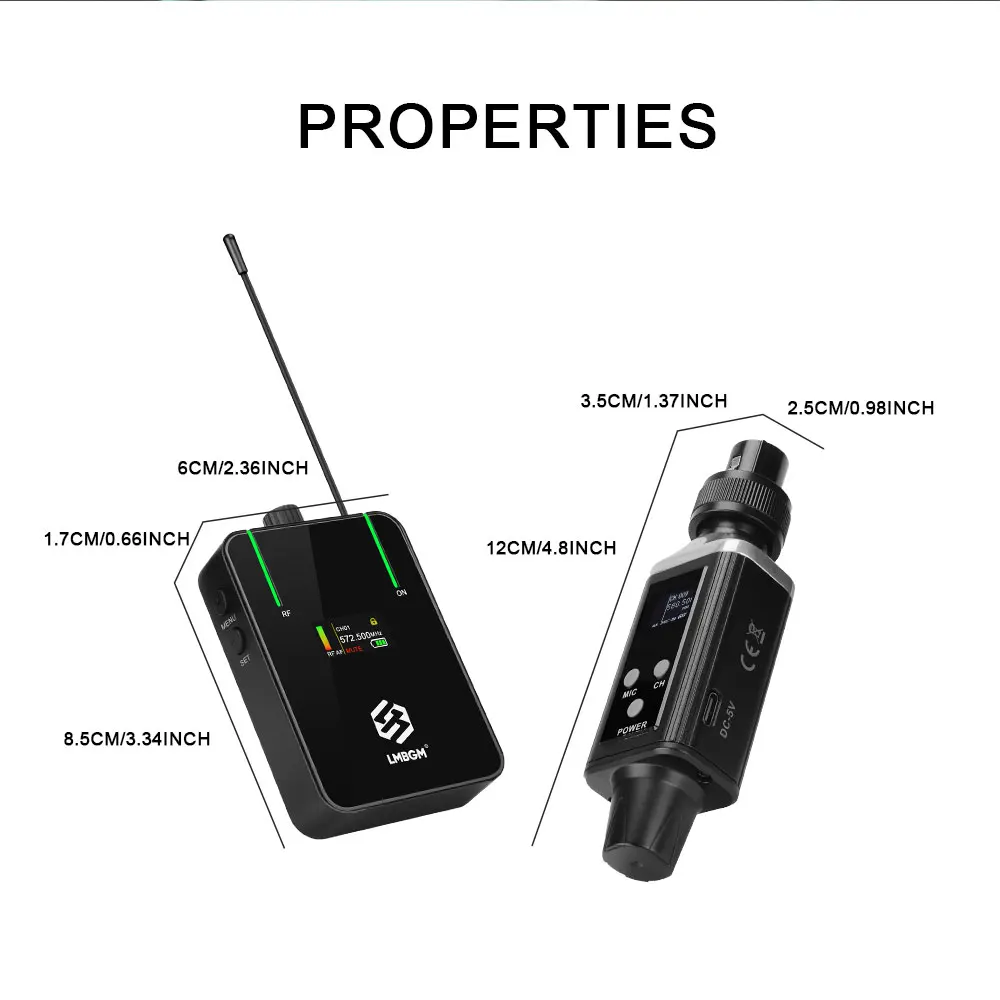 LMBGM AR9 Pro نظام مراقبة لاسلكي داخل الأذن شاشة ملونة TFT عمر بطارية طويل مناسب للمرحلة، استوديو التسجيل، الفرقة