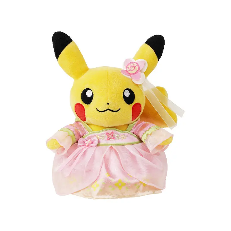 Pokémon Plush Toy: Bamboo Breeze & Floral Charm Series Pikachu Male and Female Wedding Couple Figurines - Gift for Lovers