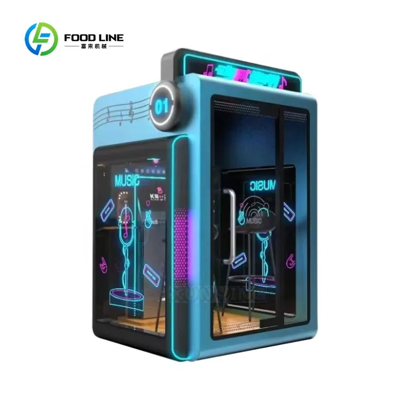 Customized Mini Self-Service Karaoke Machine Soundproof Room with Mobile Jukebox & Coin Operated English Language Metal Material