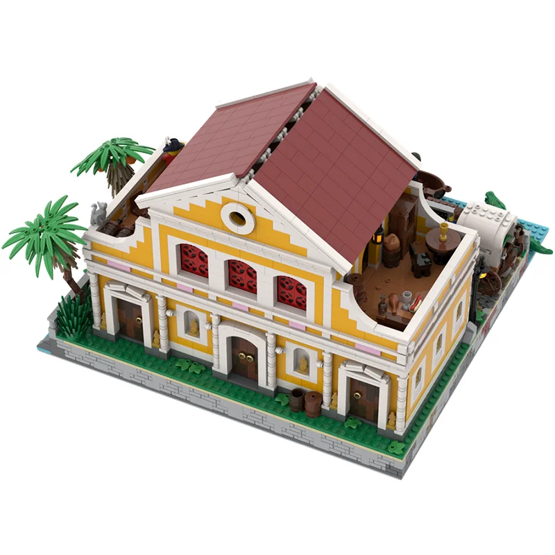 3843 قطعة MOC هافانا منزل القراصنة العالم 4 القراصنة نموذج هدايا عيد الميلاد اللبنات العمارة لتقوم بها بنفسك اللعب فكرة الطوب الاطفال #3