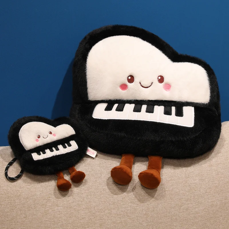 Kawaii Piano Plush Toy Cartoon Stuffed Musical Instrument Doll Keychain Soft Toy Bag Pendant Home Decor Birthday Gift Girl