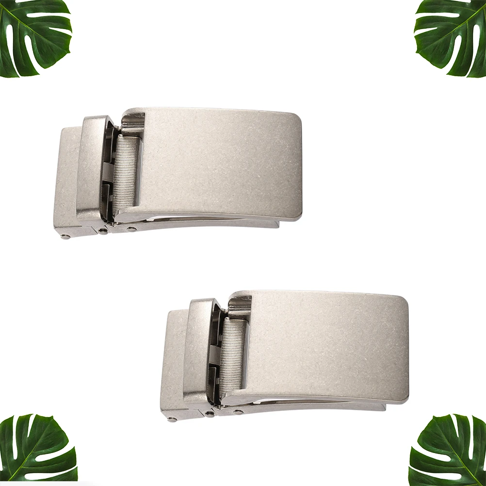 2Pcs Belt Buckle Alloy Scratch Resistant Durable Classic Black Design for Mens Business Belt Accessory