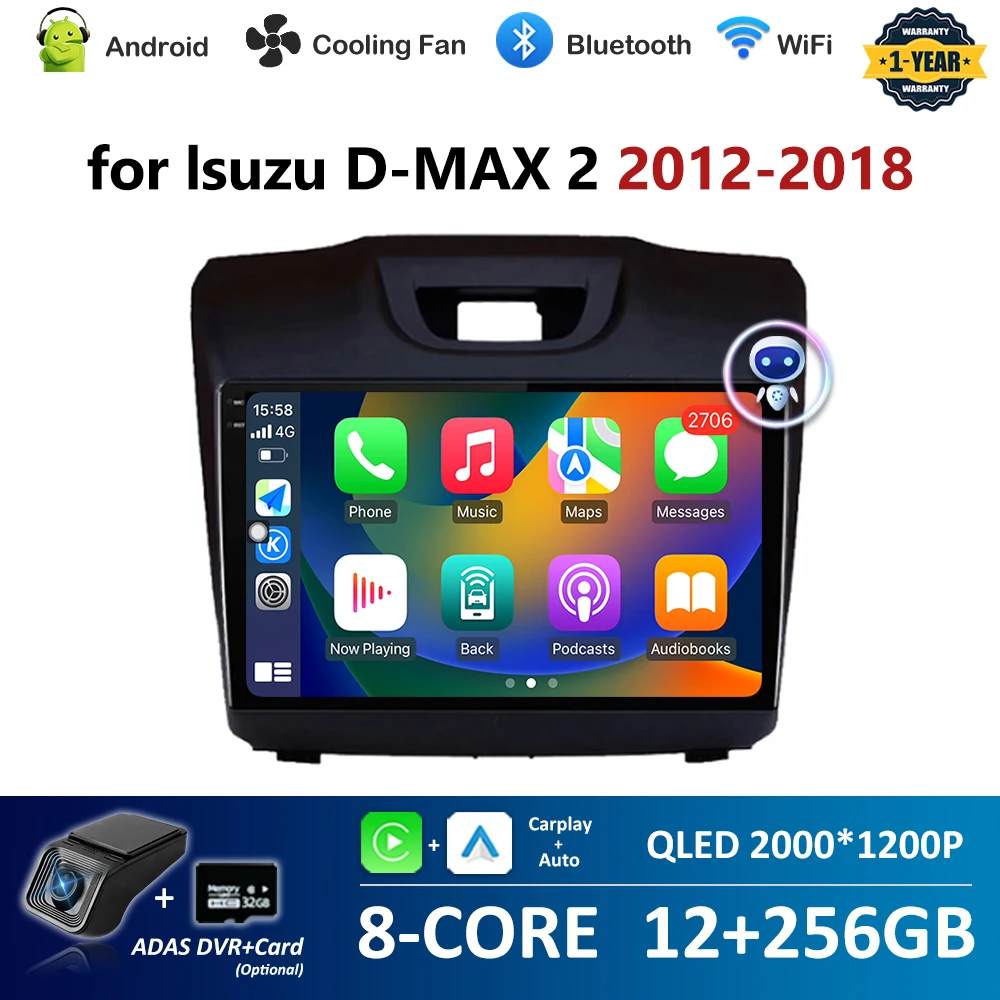 

9-дюймовый беспроводной Carplay для Isuzu D-MAX 2 2012-2018 автомобильная интеллектуальная система Android GPS Navi WiFi BT 4G DSP стерео автоинструменты