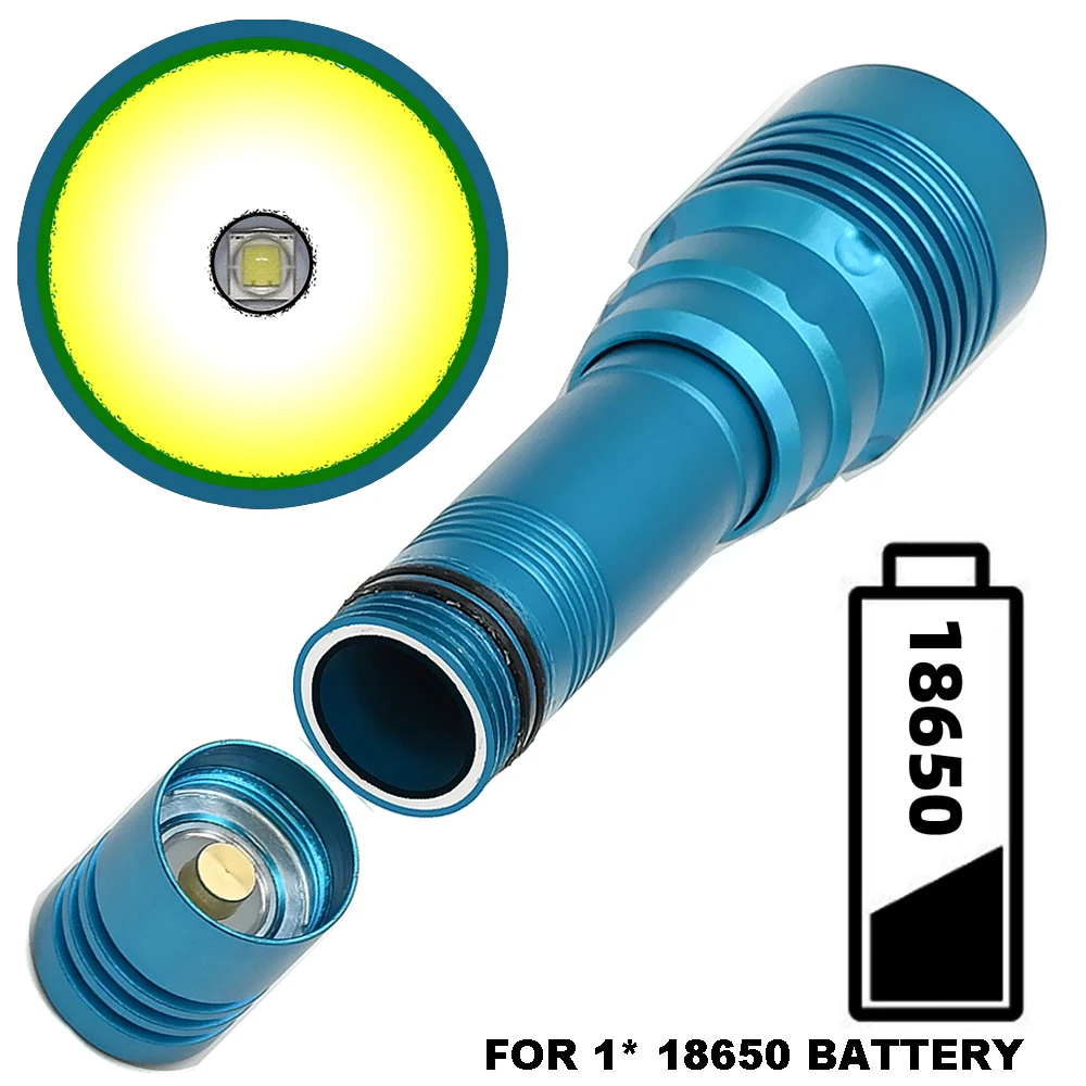 Luz subacuática L2 para buceo, linterna LED potente de aleación de aluminio para exteriores, 1050LM