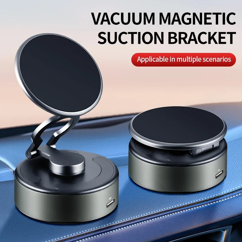 

Magnetic Car Phone Holder Electric Adhesion Foldable 360° Rotating Car Mount Suitable for Multiple Scenarios Phone Holder