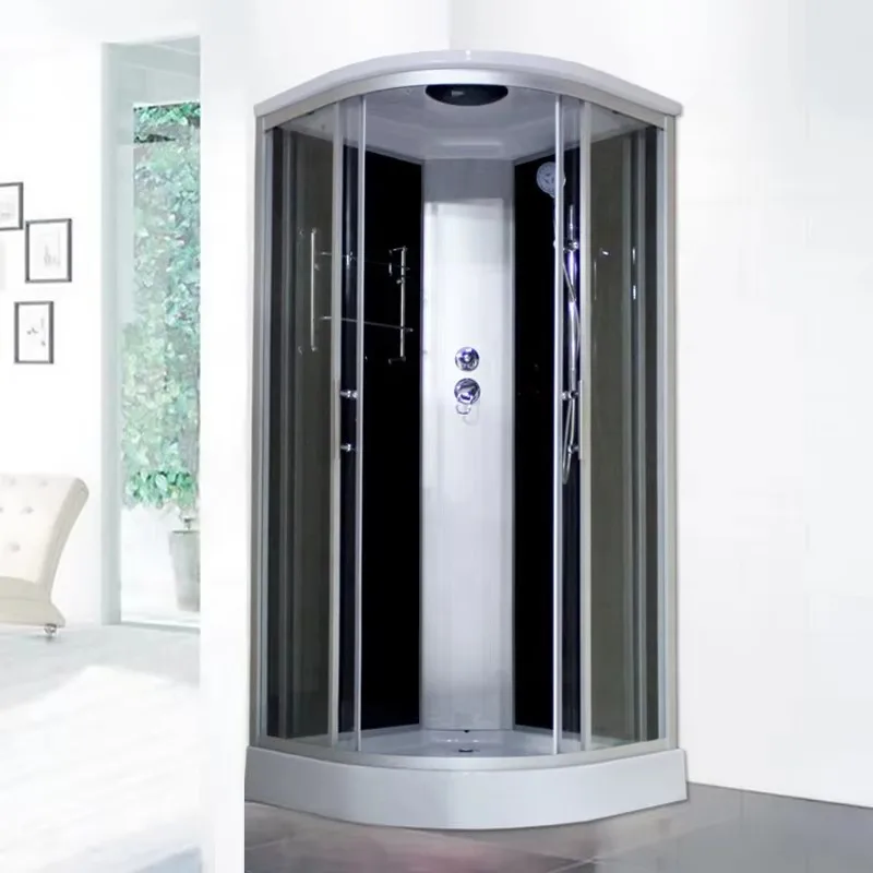 Classical Quadrant Steam Grey Glass Aluminum Profile Bathroom Shower Cabin With Multi Function