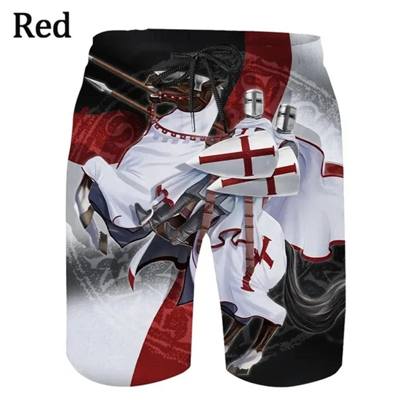 Nieuwe Aankomst Ridders Templar 3d Geprinte Mannen Mode Persoonlijkheid Zomer Sneldrogend Ijs Short Ropa De Hombre Kids Beach Shorts