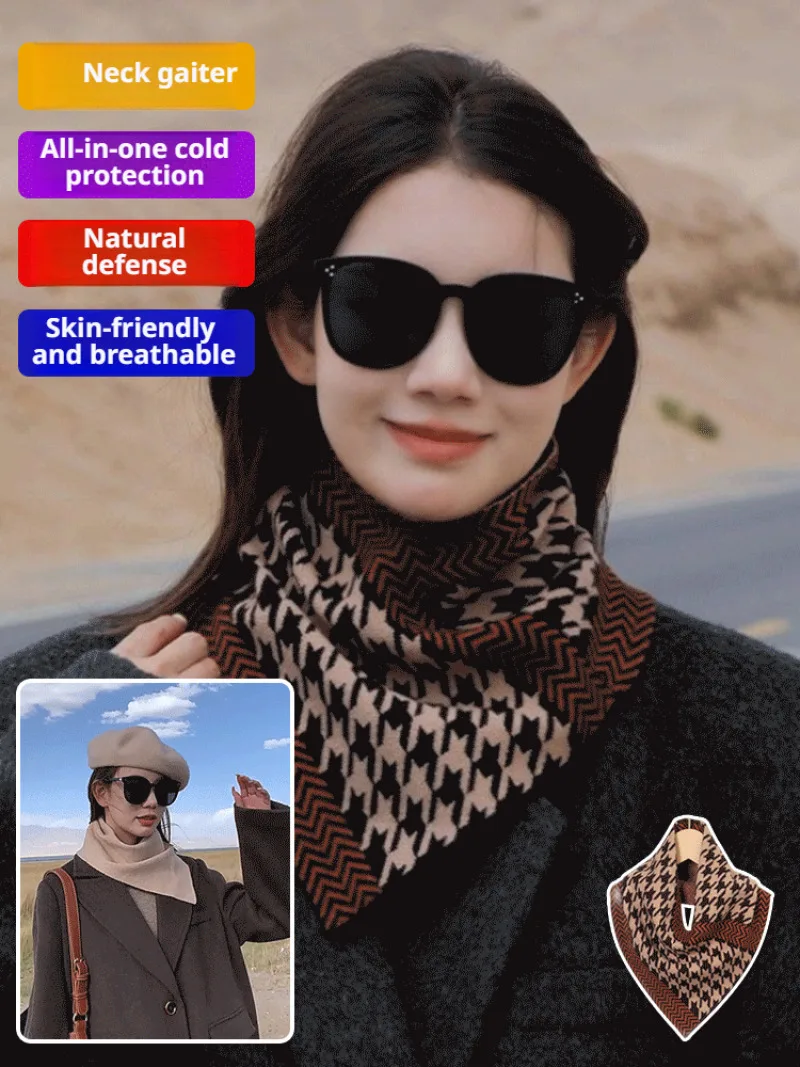 Small Neck Scarf Women Winter Warm Outer Fashion Fashion Yanqi High Feeling Neck Protection Neck Faux Cashmere Neck Scarf