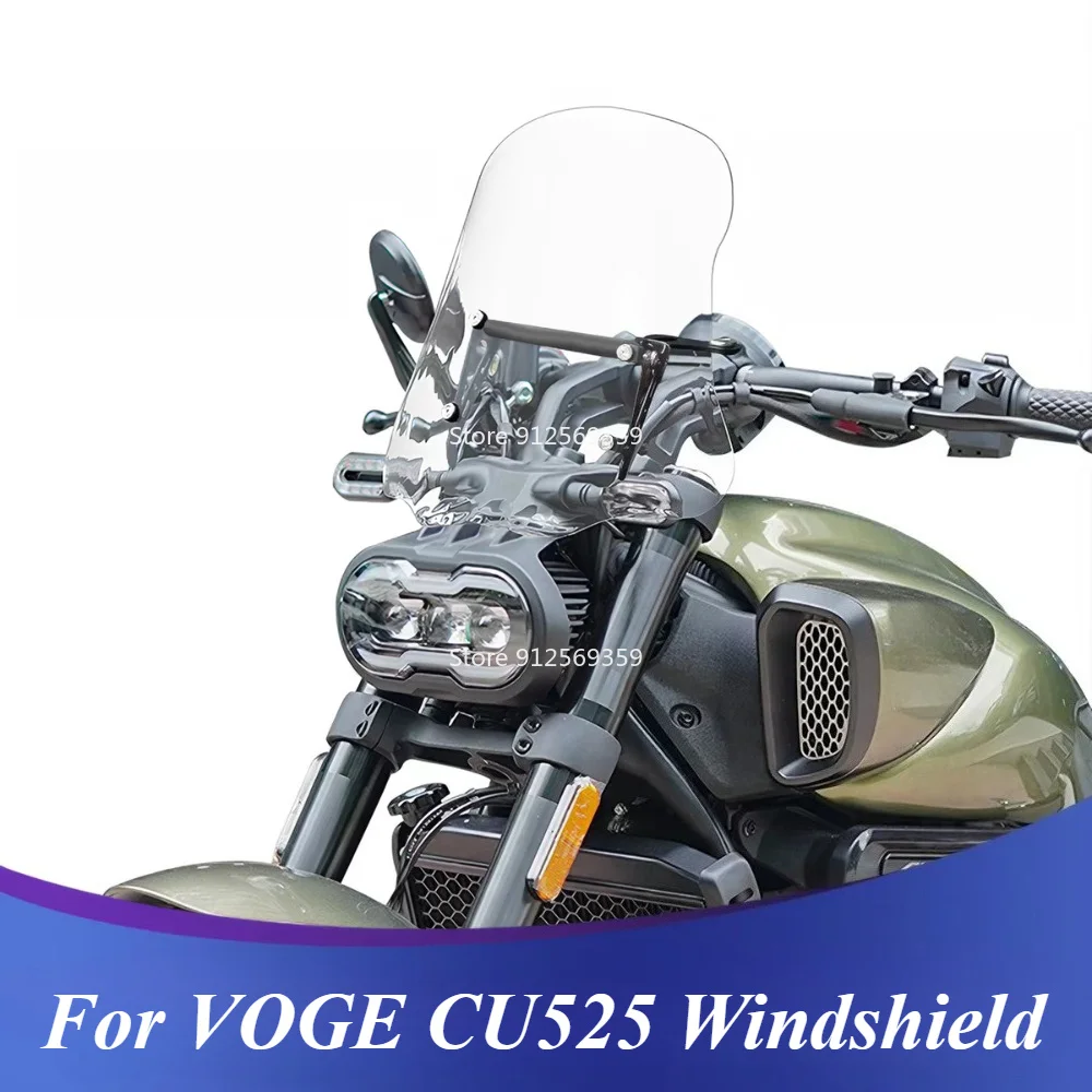 For VOGE CU525 Scooter Windshield Modified Front Windproof Chest Protector Part - Glass Windshield for Scooter