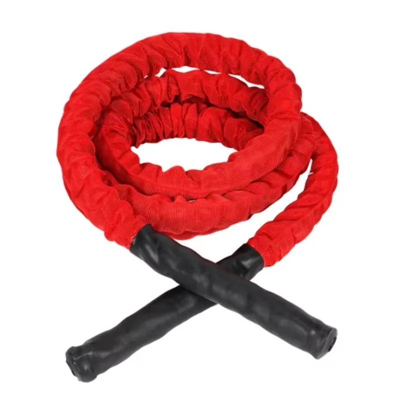 

3.8cmx12m Battle Rope Classic Black Color With Protective Sleeve For Power Workout And Fitness Training Best Choice