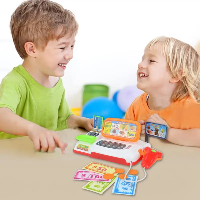 Kids Cash Register Toy Colorful Children's Supermarket Checkout Toy Colorful Children's Supermarket Checkout Role-Play Cashier