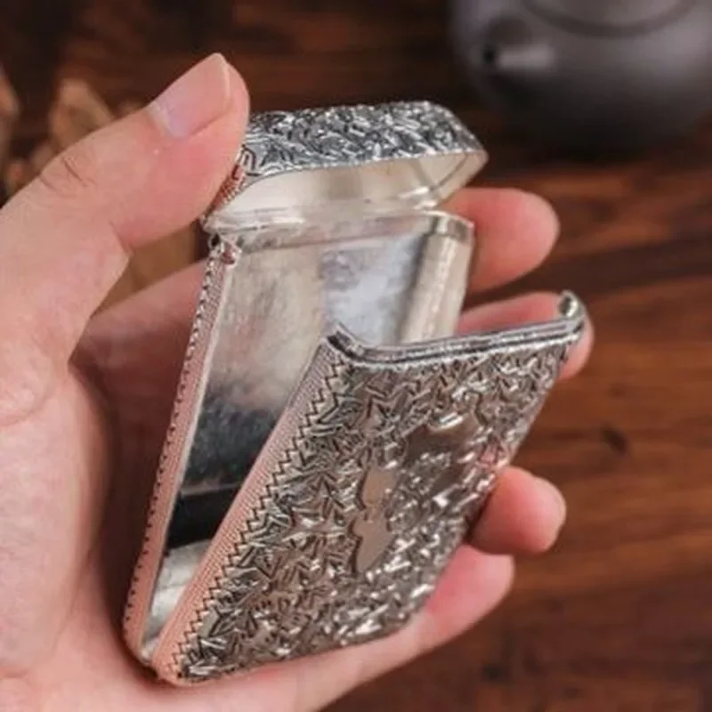 Handgeschnitztes Retro-Zigarettenetui aus Metall für 14-Mann-Zigaretten, Peaky Blinders, Shelby-Stil, Flick-Box-Halter, tragbare Raucherwerkzeuge
