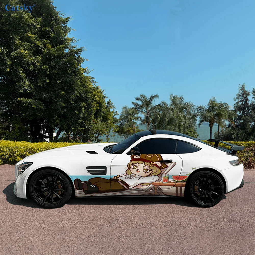 Lion Captain Lying Relaxed Car Vinyl Wraps Decal Self-adhesive PVC Sticker Suitable for Trucks SUV Decor Auto Accessories Gift