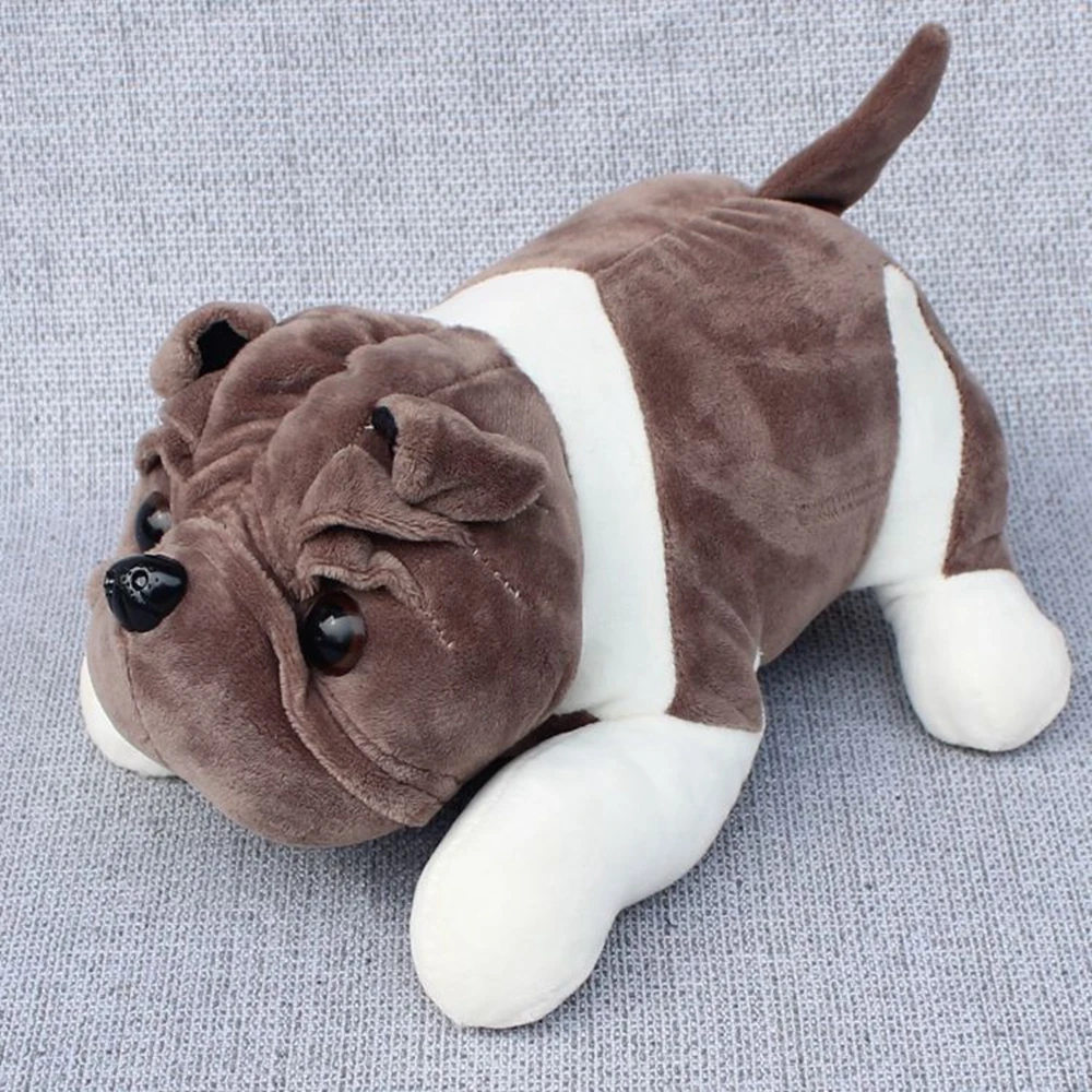 23CM Shar Pei Dog Plush Toy New Cute And Delicate Small Flatpack Dog Wrinkled Striped Doll For Children\'s Birthday Gifts