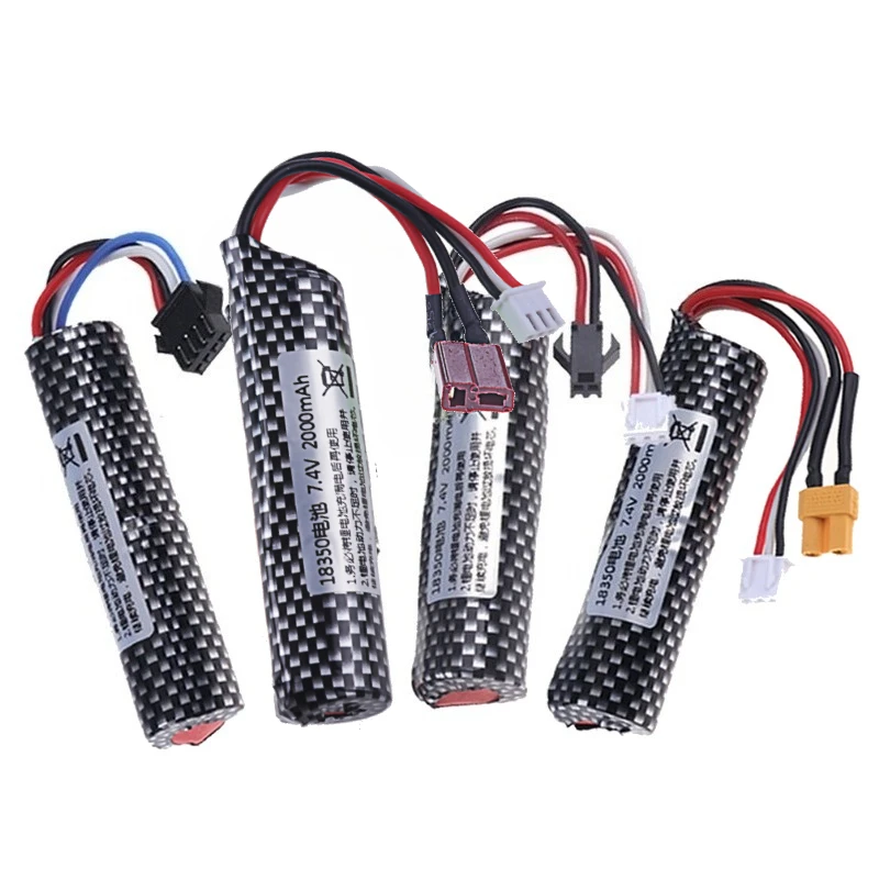 7.4V 18350 Lithium-ion Battery 2000mAh for Electric Water Gel Ball Blaster Toys Pistol Bullets Toys Air Gun Batteries