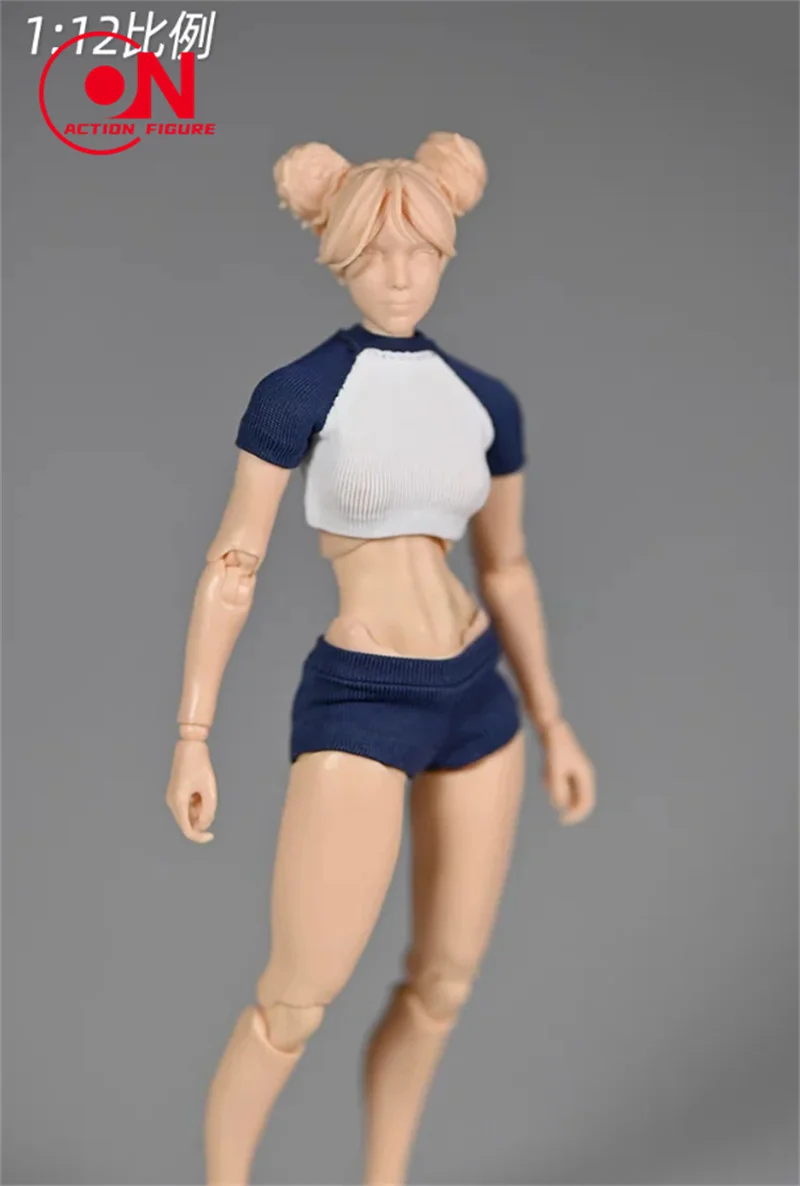 ملابس رياضية يابانية للطلاب لعام 1/12 تي شيرت شورت ملابس نموذج مناسب 12 بوصة روماني X COWL جندي أنثى جسم شخصيات الحركة #2