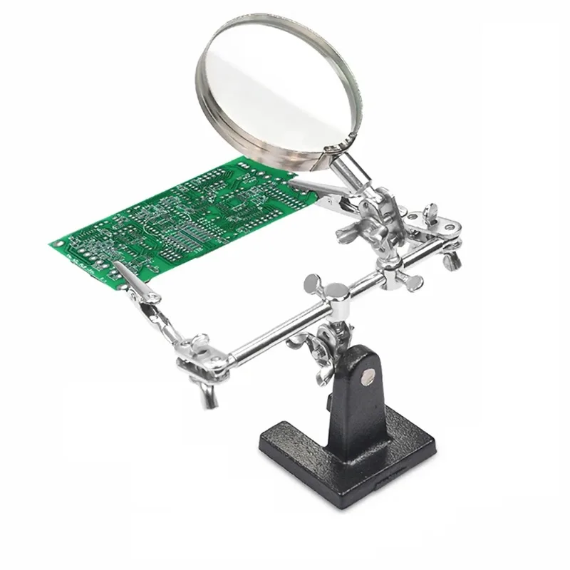 Helping Hands Auxiliary Soldering Holder Optional Magnifier Adjustable Crocodile Clamp Stand Jewelry Precision Craft Tool