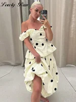 Beach Polk Dot Women's Vest Skirts Suit Chic V-Neck Sleeveless Top Pleated Skirts 2026 Spring Summer Chic Lady 2 Pieces Set