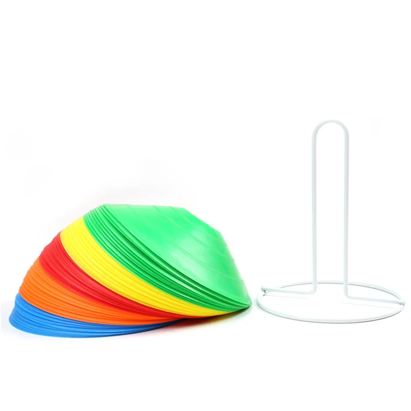 1/5/10PCS PVC Disc Cone Set Multi Sport Training Space Cones With Plastic Stand Holder For Soccer Ball Game Disc Inline Skating