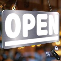 Open Sign with Remote, Waterproof Outdoor Bright White Light LED Open Signs for Business Window Door Storefront Restaurant