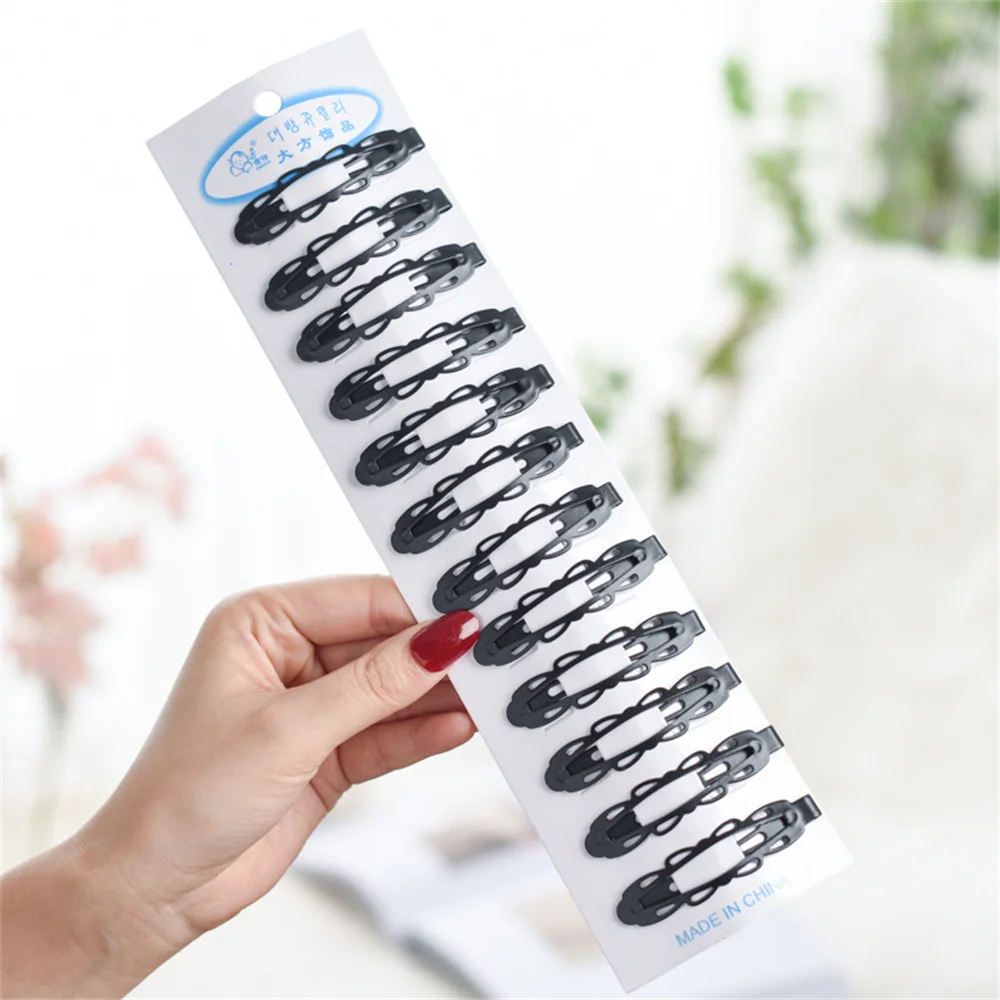 12pcs/set Black Sample Metal Hair Barrettes Hairpins BB Headbands hair clips for girls Womens Hairgrips Hair Styling Accessories