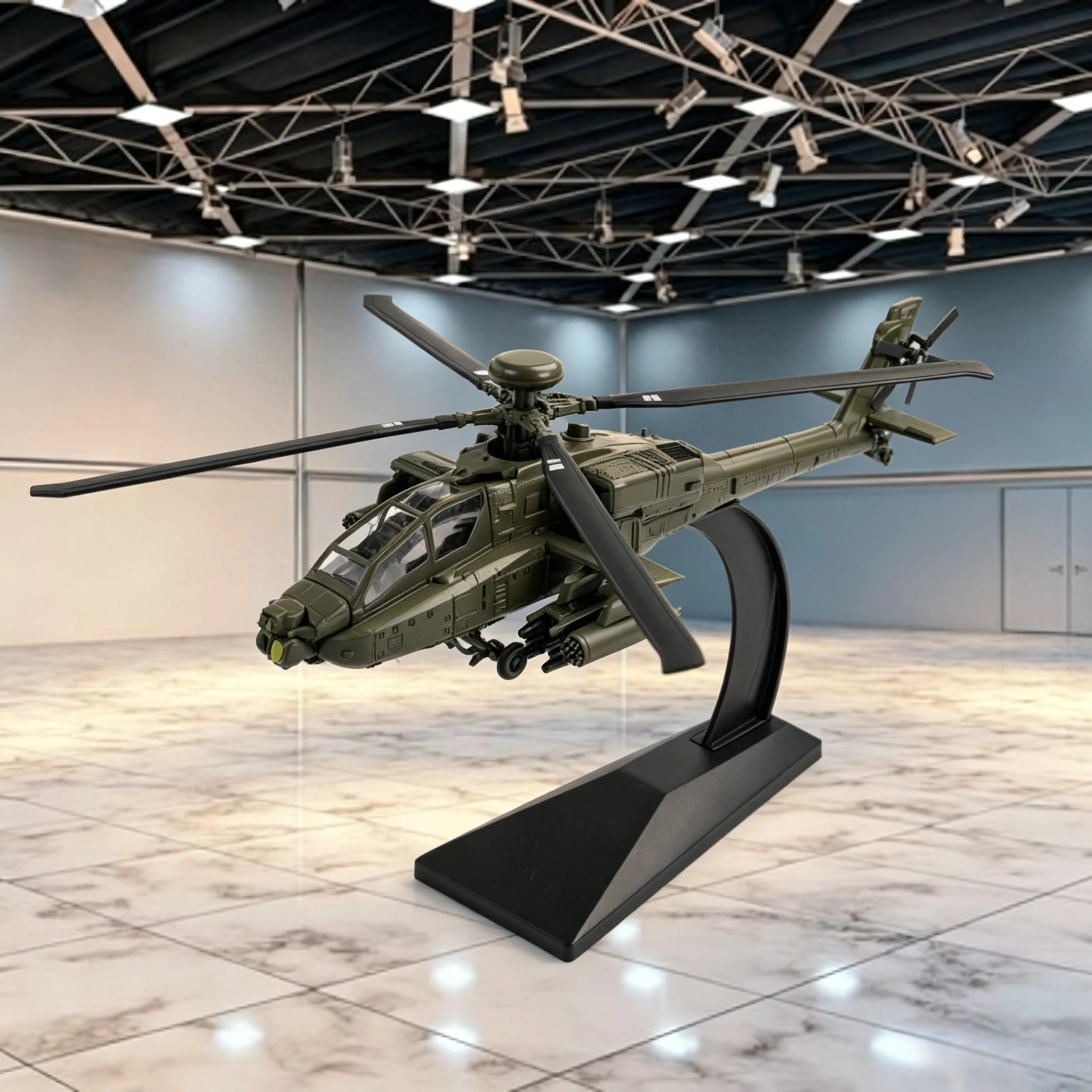 Apache Heavy Anti-tank Armed Attack Helicopter Alloy Diecast Military Aircraft Model Ornaments Toys