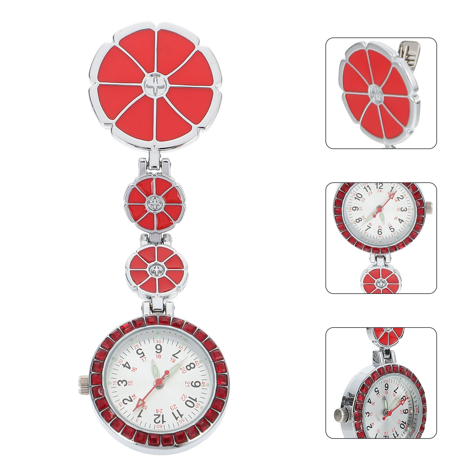 

Pocket Watch Nurse Hanging Medical Care Fob Nursing Glass Mirror Luminous Women Chest Watches Glow Function Durable Multi