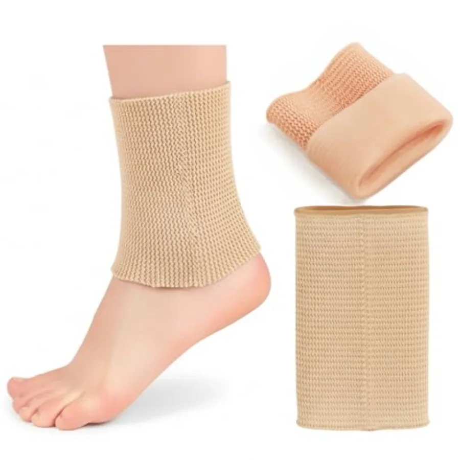 

Figure Skating Ankle Gel Sleeve, 1 Pair Padded Ankle Guard for Ice Skating, Lace Bite Protection Support 2Pcs/Set