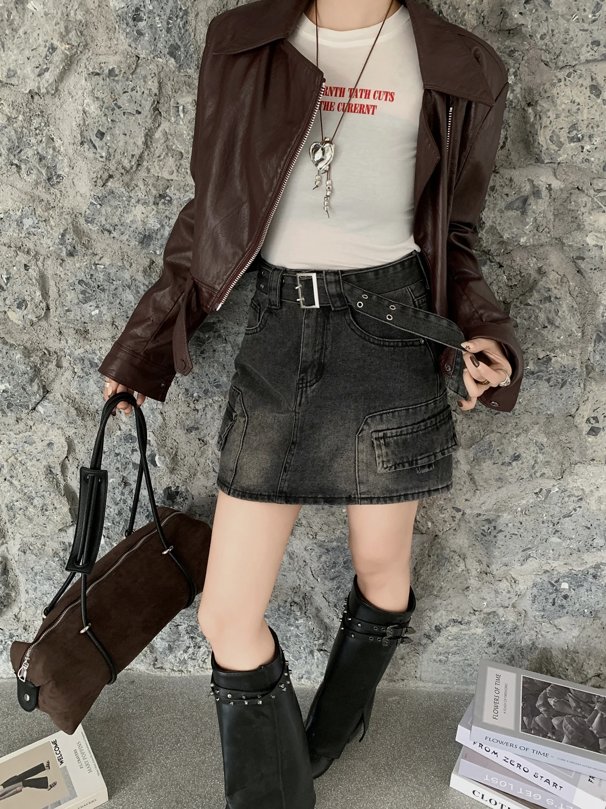 

ZHISILAO New Casual High Waist Denim Skirts Women Vintage Casual A-line Mini Jeans Skirts 2025 Streetwear