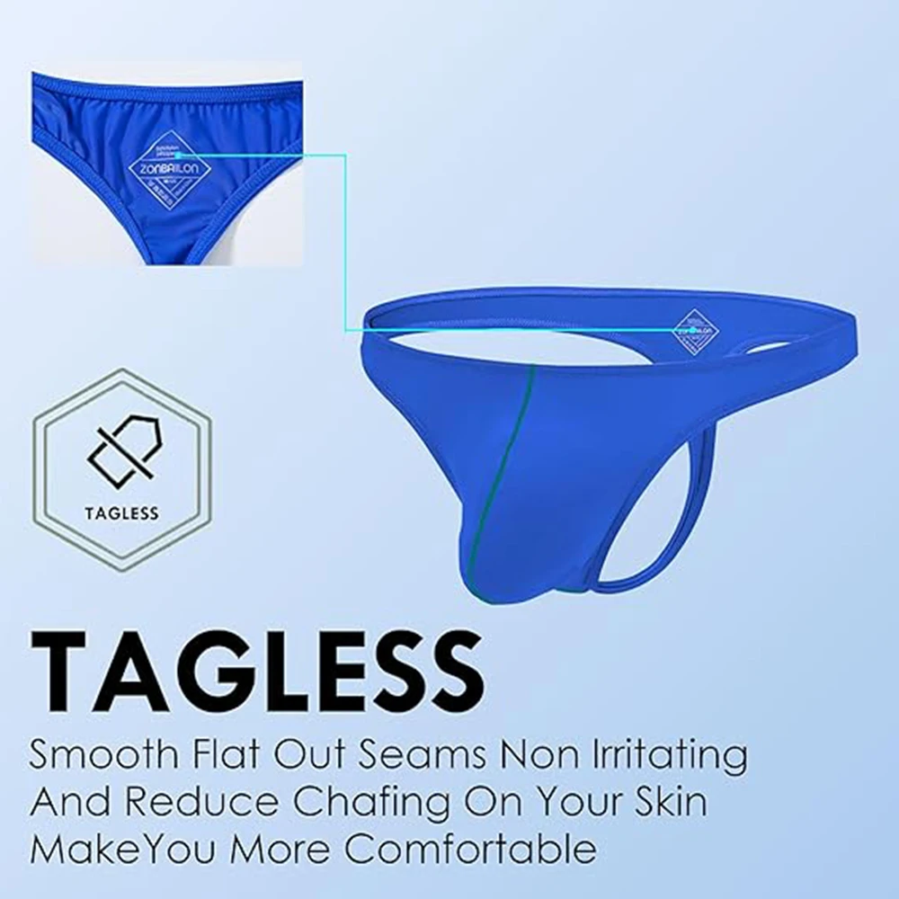 Jinshi Men's Sexy Tagless G-Strings Underwear T-Back Jockstrap Thongs Mens T-Back