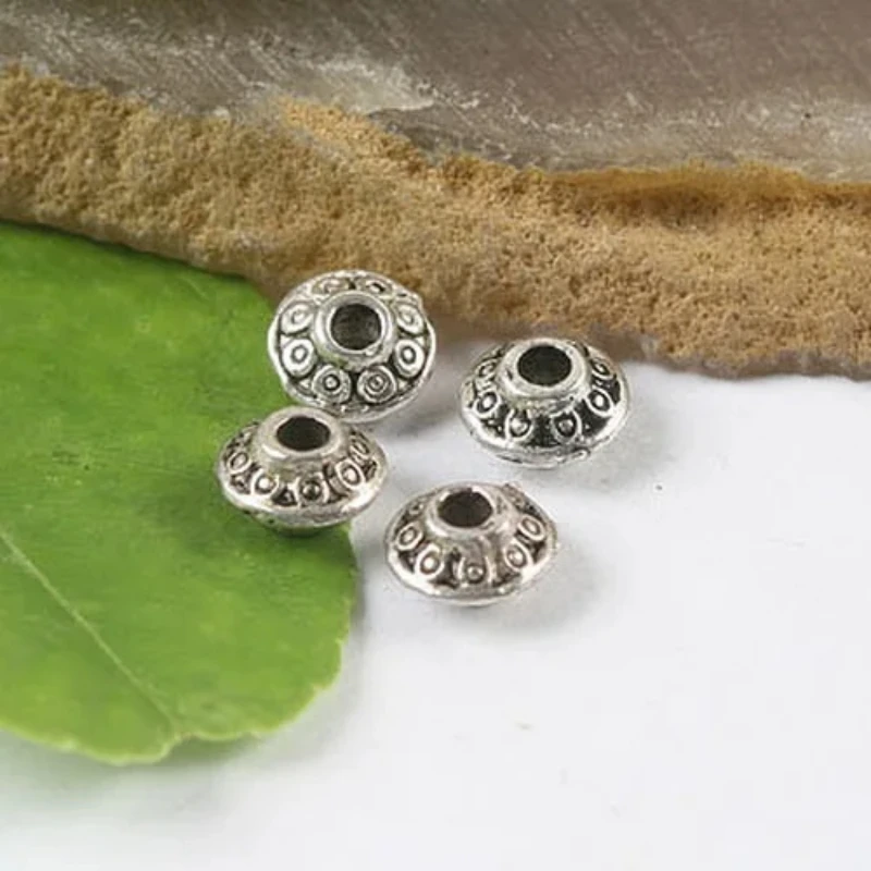 30pcs Tibetan silver color /dark gold/ dark bronze color  6mm textured pattern spacer beads