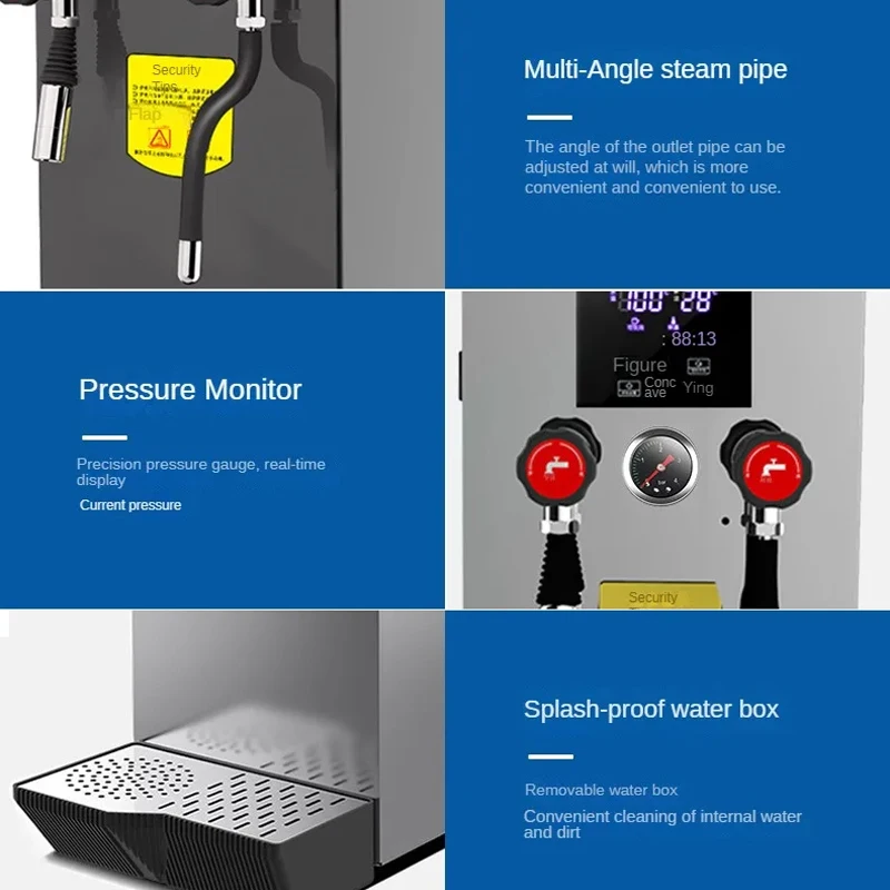 Machine commerciale de mousse de lait, Machine d'ébullition d'eau à vapeur pour faire du café expresso 2200W