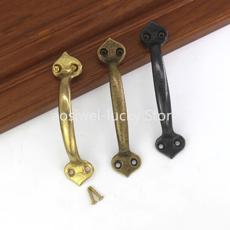 Perillas de cajón antiguas de cobre puro, manija de puerta Vintage, manijas de puertas de ventana de armario de cocina, accesorios de Hardware para muebles, 1 ud.