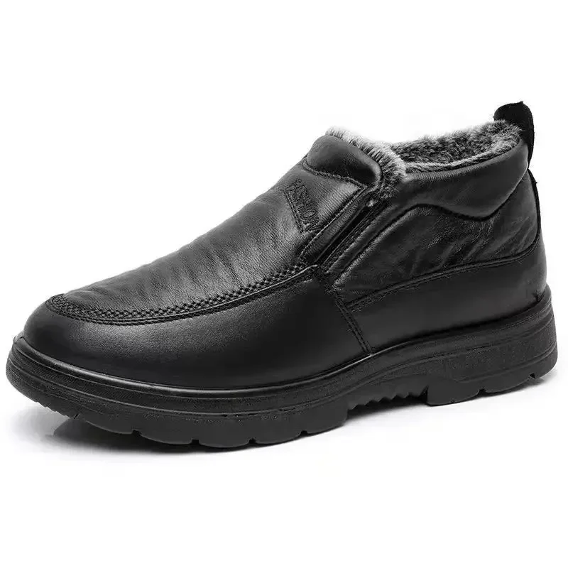 Men\'s Elderly Cotton Shoes  Dad Winter Plushed Warm Shoes 2024 New Type Anti Slip Waterproof Outdoor Work Casual Shoes