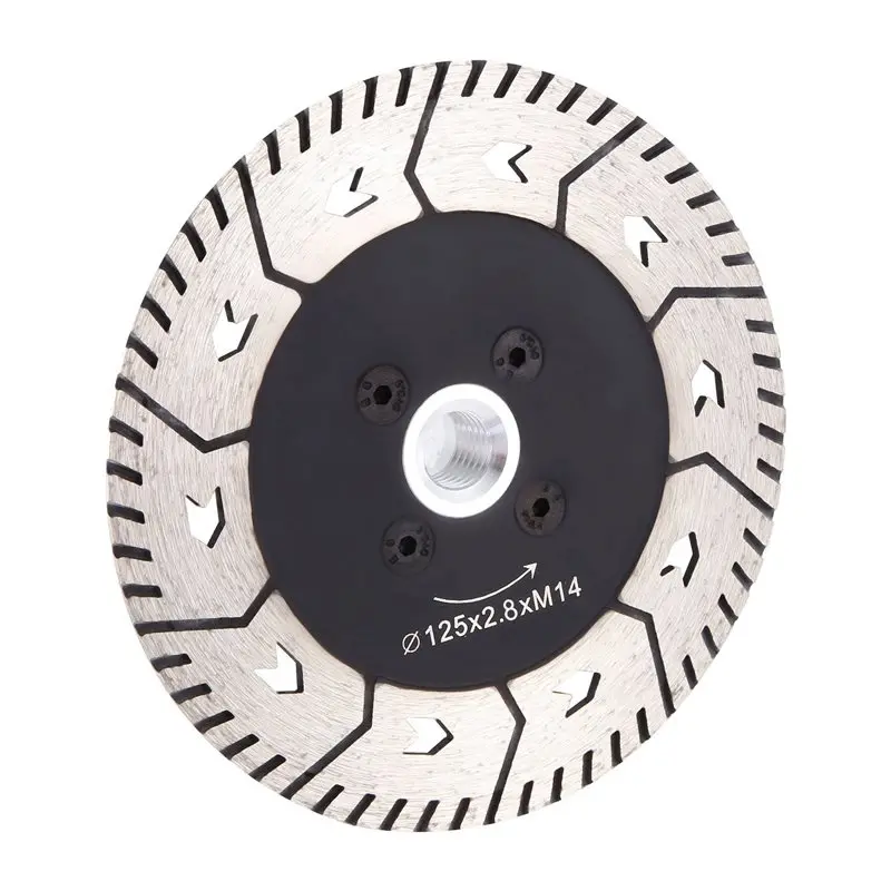 aa05-125-x-28mm-m14-両面ダイヤモンドソーブレード研削スライスシャープタイプフランジ付き