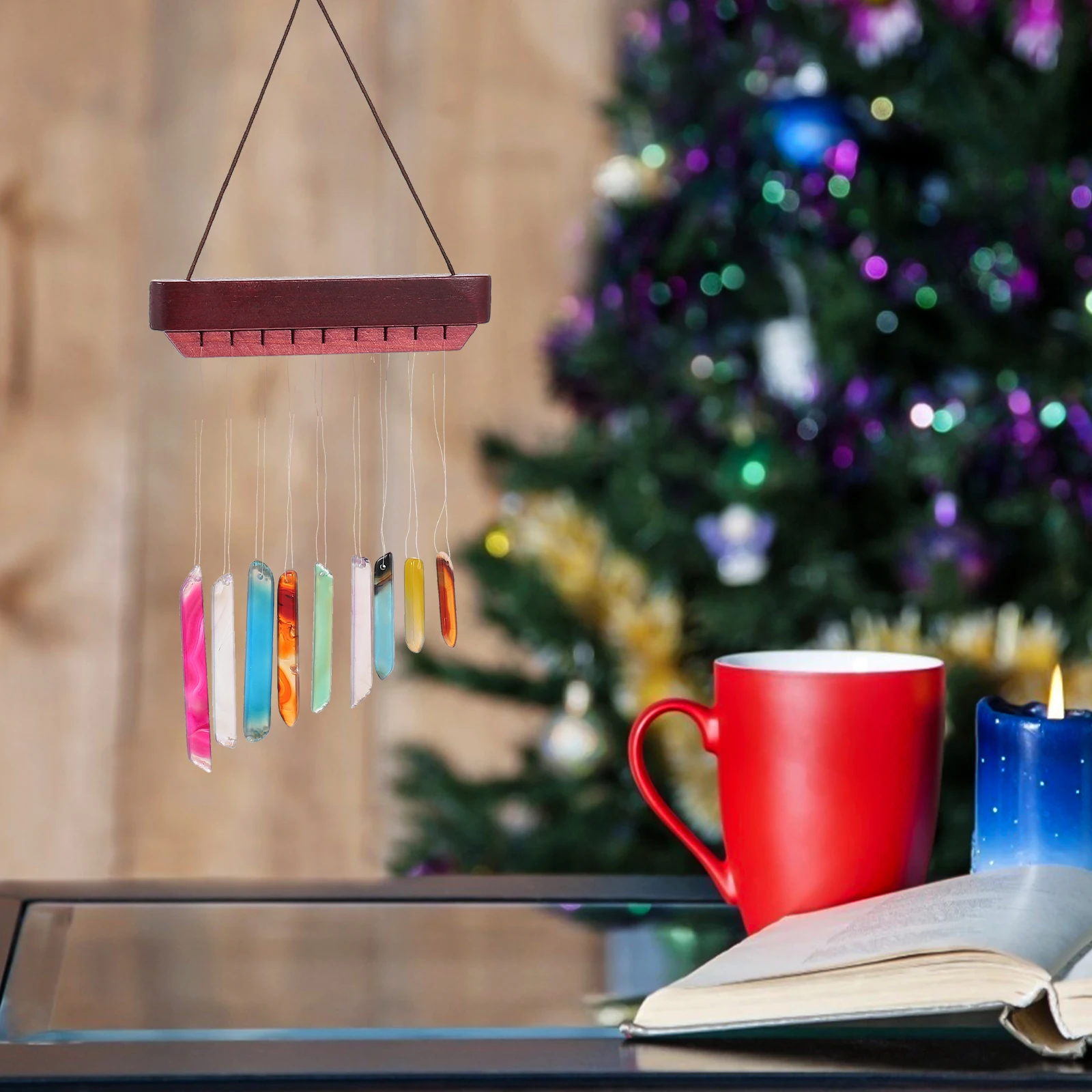 

Agate Stripe Chime Hanging Pendant Window Wind Bell Decorative Ornaments Home Balcony Garden Decoration Unique Wind Bell
