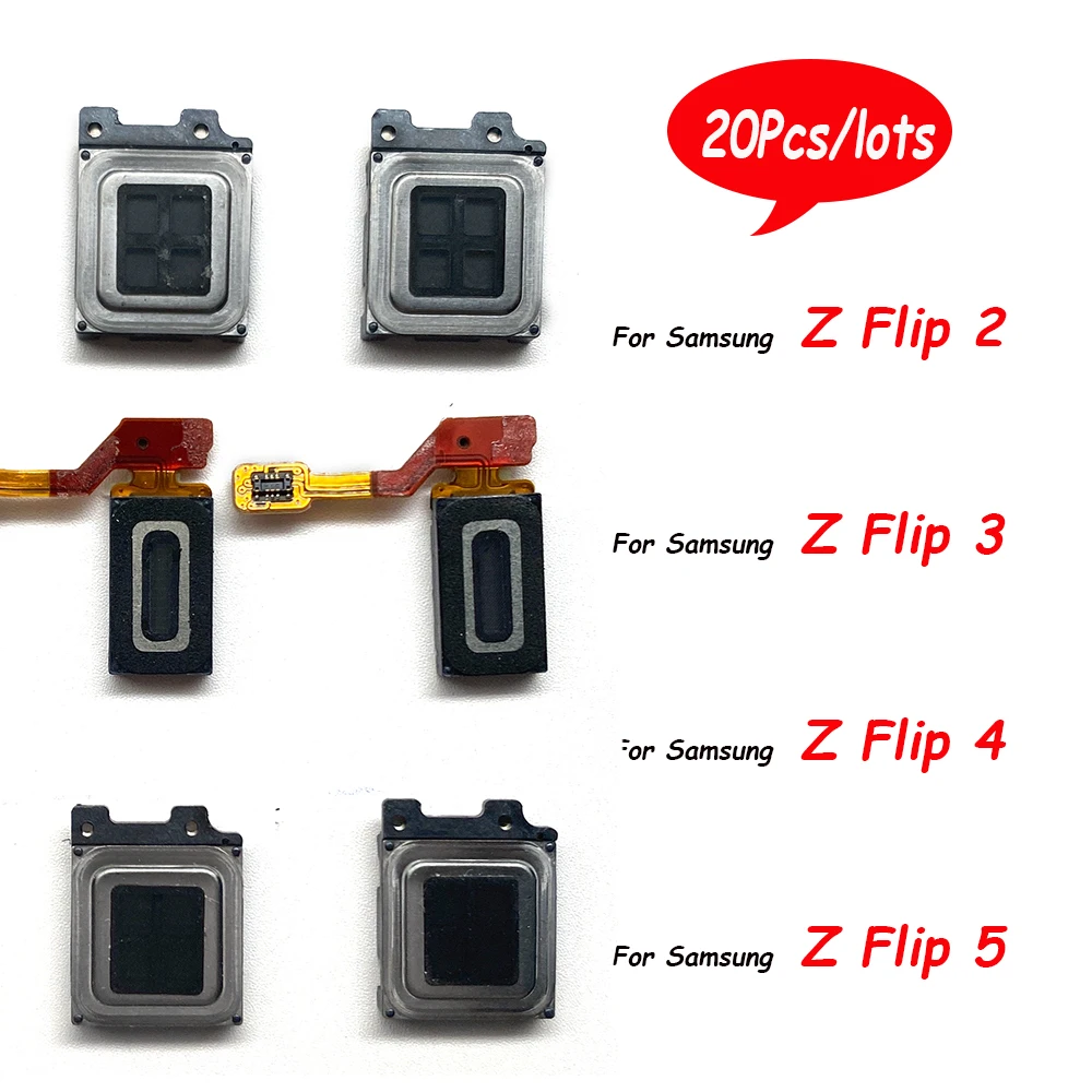 20 buah, penerima Speaker telinga atas suara Earpiece untuk Samsung Z Flip 2 3 4 5 5G F700F F707 F731 F721 F711 perbaikan Earphone