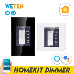 Smart Wifi Dimmer Switch Funziona con Apple Homekit Schermo LCD Touch Panel Monitor di energia EU US 220V 110V Supporto Alexa Google Home