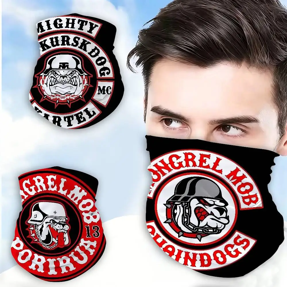 M-Mongrel Mob Summer Neck Gaiter Sunscreen Face Cover for Cycling Hiking Motorcycle Riding