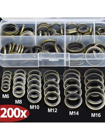 Car Oil Pan Drain Gasket Kit Drainage Bolt Pad Rubber Oil Drain Plug Gasket Replaceable Washer Seal Set M6 M8 M10 M12 M14 M16