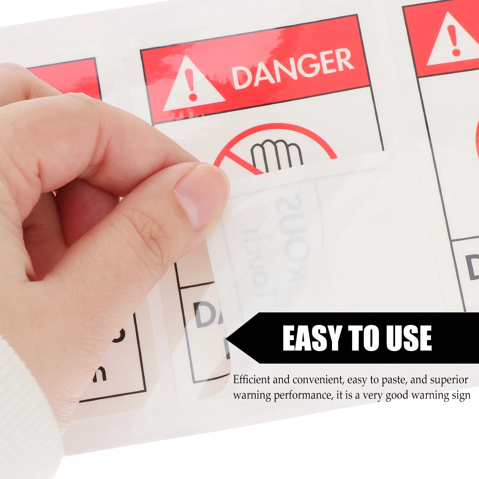 4 Pcs Mechanical Safety Label Stickers Baby Pp Synthetic Paper Do Not Touch Warning Sign