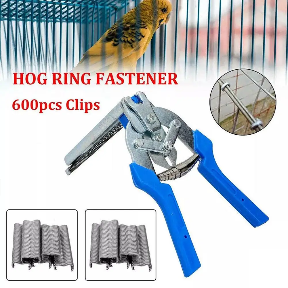 Type M Nail Pliers, Pliers Kit With 600 Pcs Galvanized Steel Rings Metal Tying Cage Pliers For Animal Cage N3c3