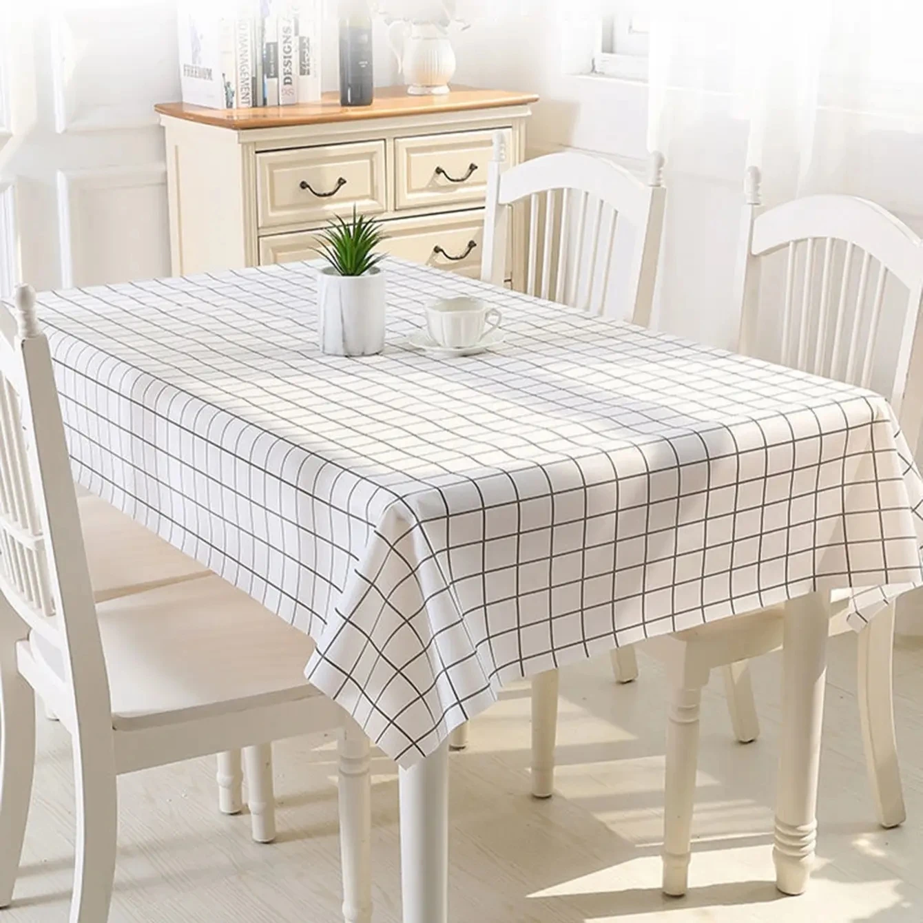 Mantel gris, impermeable y resistente al aceite, tapete para mesa de centro, rejilla para el hogar, mantel de PVC sin lavado